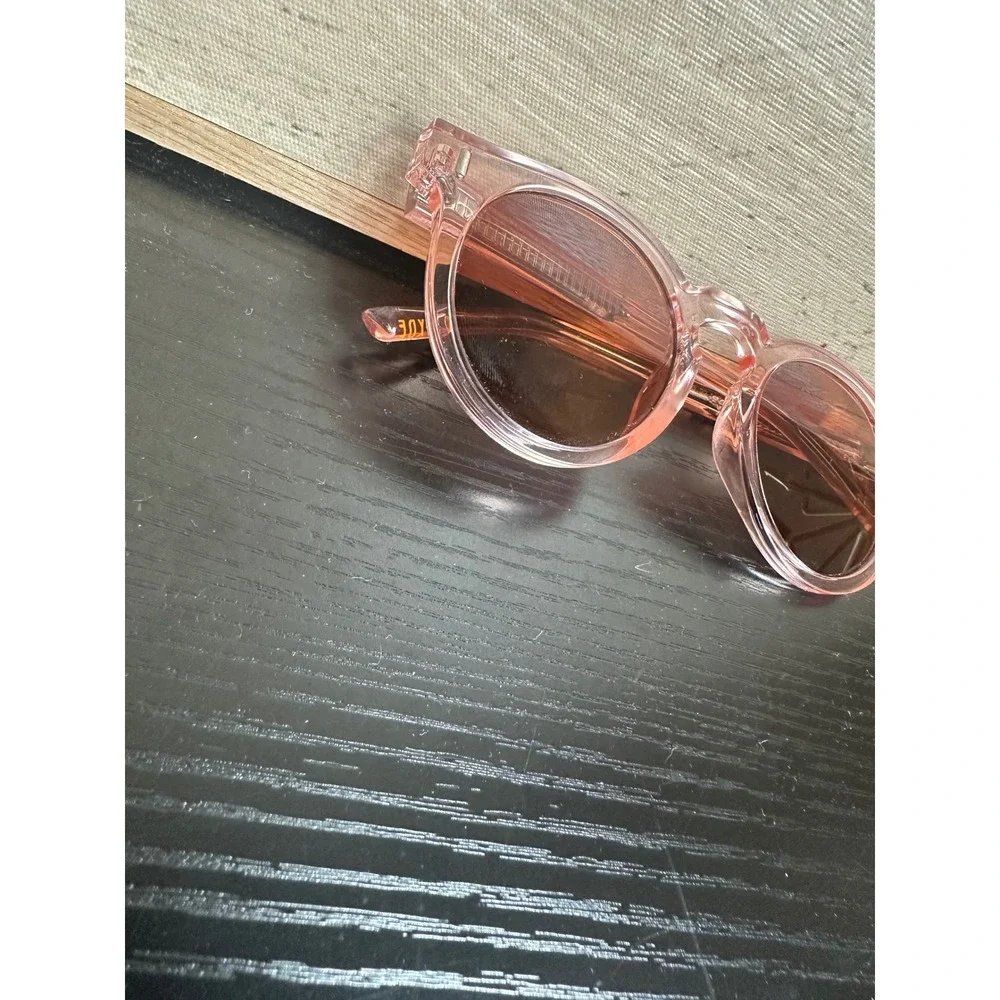Bonnie Clyde Hill Sunglasses Pink Translucent Round Frame 50 22 145